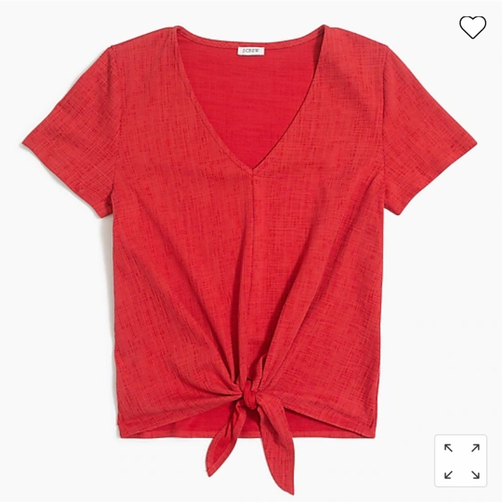 J Crew textured tie-front V-neck